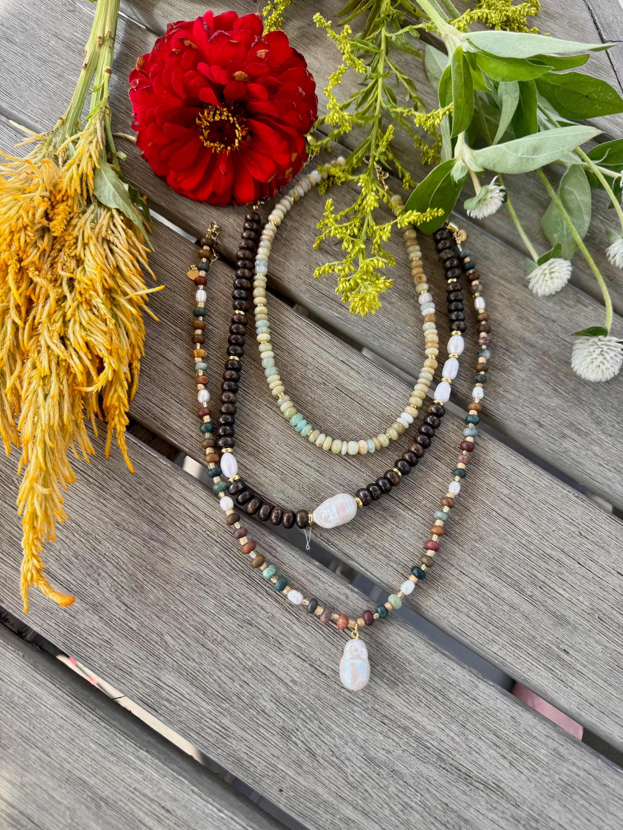 Ocean Jasper Necklace with Pearl – Maison Millan